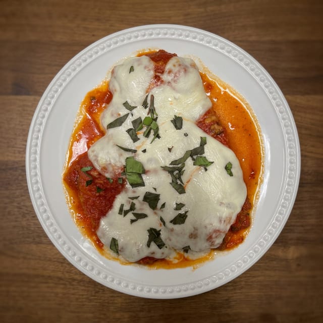 Chicken Parmigiana Entrée.